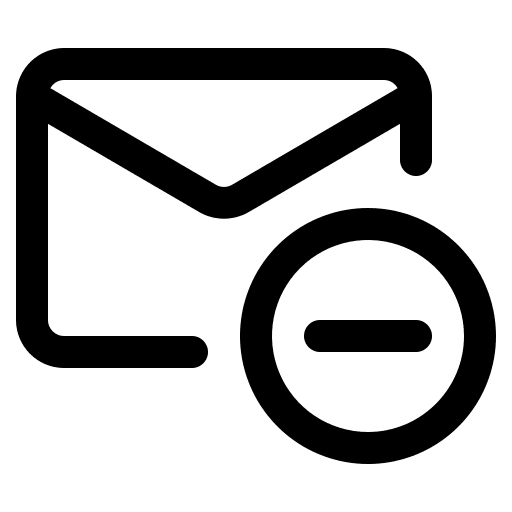 Minus communications envelope delete icon Minus communications envelope delete icon