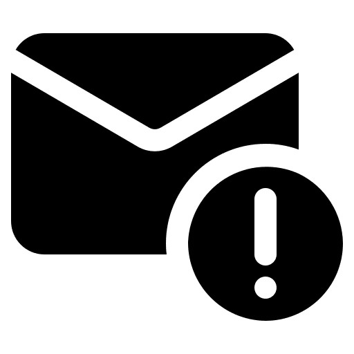 Alert exclamation mark email envelope icon