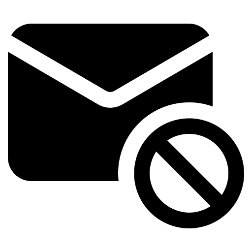 Block mail message communications icon