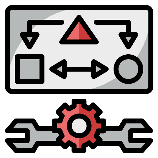 Data integration data network cogwheel icon