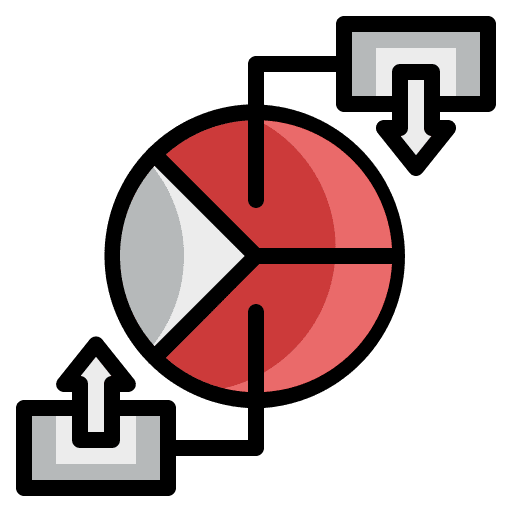 Pie chart finances graphical data analytics icon Pie chart finances graphical data analytics icon