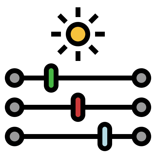Brightness and contrast adjust configuration edit tools icon