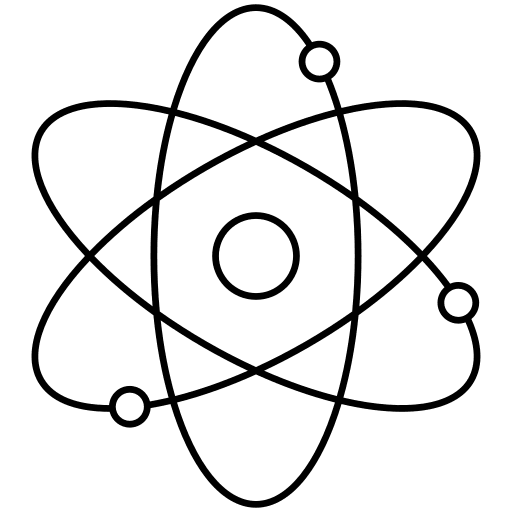 Chemical atom physical nuclear icon Chemical atom physical nuclear icon