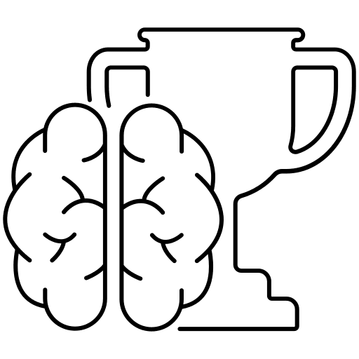 Winner thinking idea brain icon Winner thinking idea brain icon