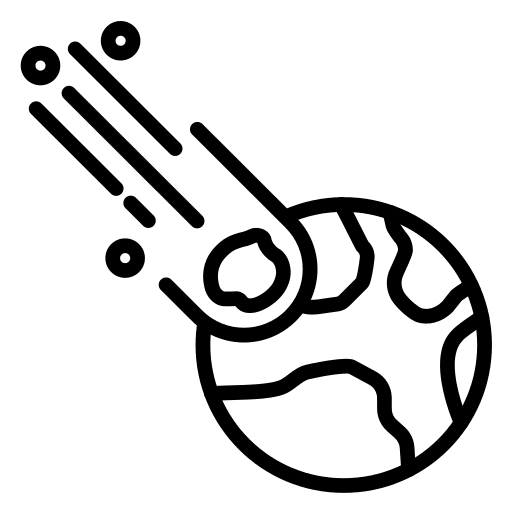 Impact falling meteor collision icon Impact falling meteor collision icon