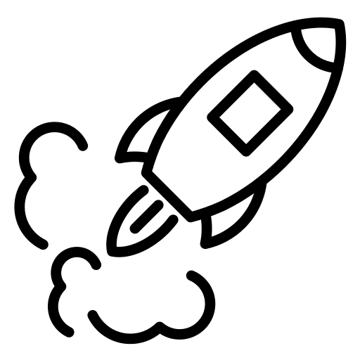 Launch spaceship transportation spacecraft icon Launch spaceship transportation spacecraft icon