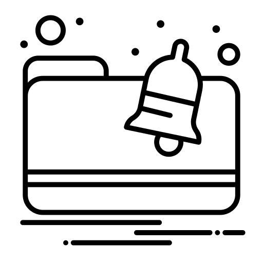 Document archive notification bell document icon Document archive notification bell document icon