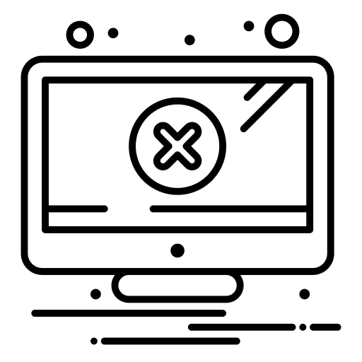 Monitor computer exclamation technology icon Monitor computer exclamation technology icon