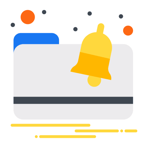 Document files and folders notification bell storage icon Document files and folders notification bell storage icon