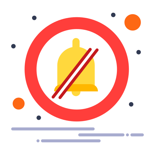 Silent alert signaling notification icon