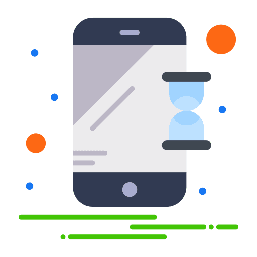 Mobile clock time and date mobile icon Mobile clock time and date mobile icon