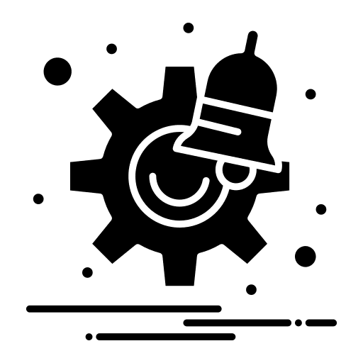 Setting cog bell setting icon