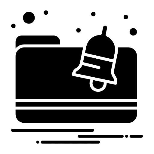 Document notification bell storage files and folders icon Document notification bell storage files and folders icon