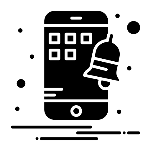 Mobile notification alarm technology icon Mobile notification alarm technology icon