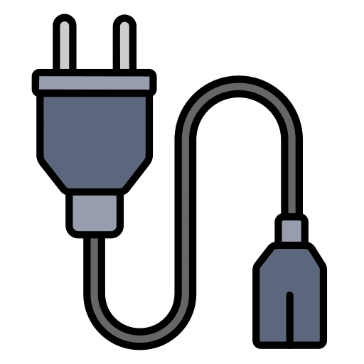 Power cable electronics cable technology icon