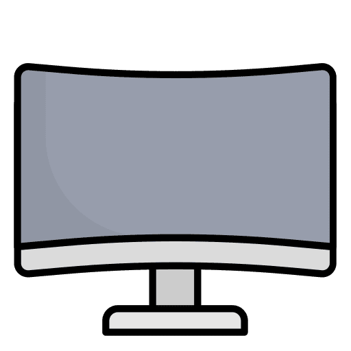 Curved tv electronics device technology icon
