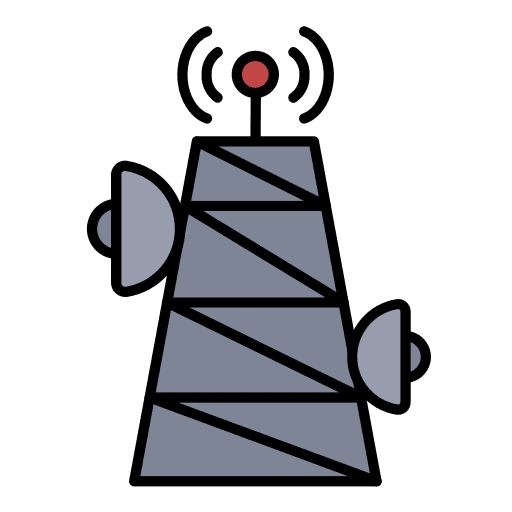 Radio communications tower radio icon