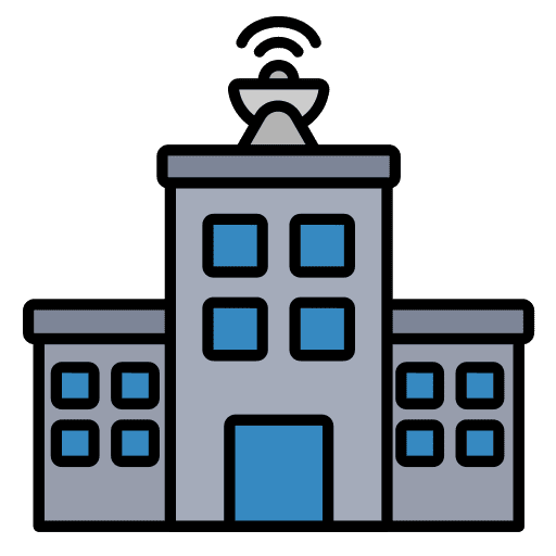 Studio architecture and city office parabolic icon