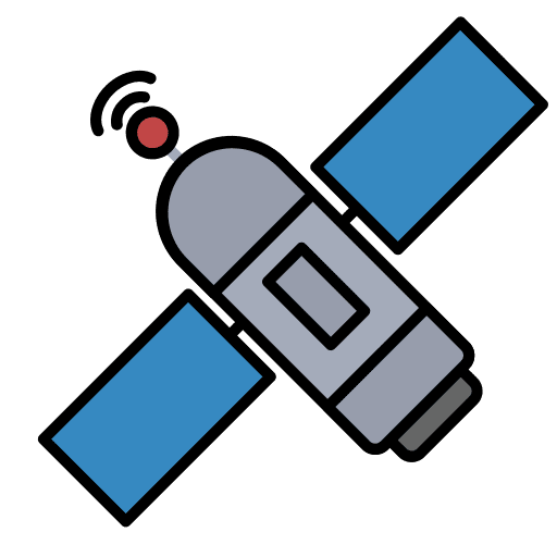 Satellite electronics communication space icon Satellite electronics communication space icon