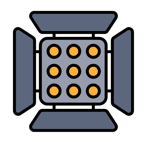 Spotlight electronics photography lighting set icon Spotlight electronics photography lighting set icon