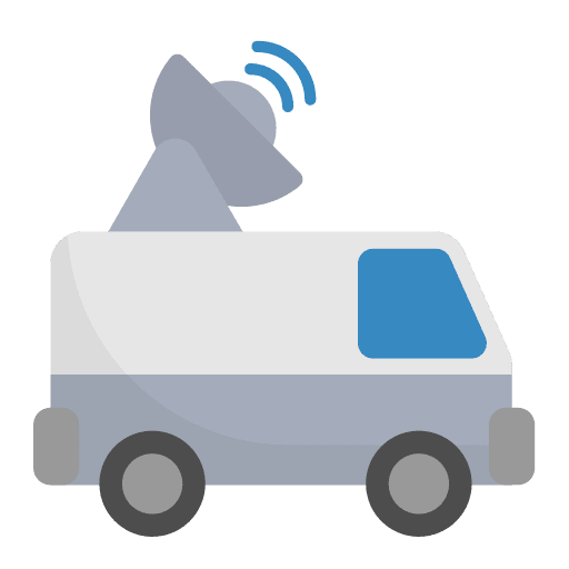 Mobile unit antenna communications automobile icon Mobile unit antenna communications automobile icon