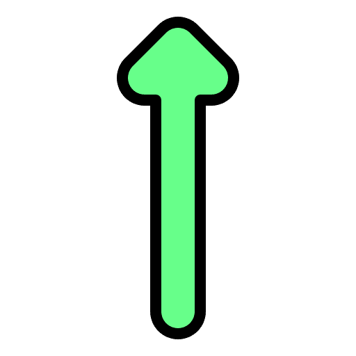 Arrow up ascendant black pointing icon