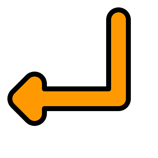 Down left arrow interface directional turn icon
