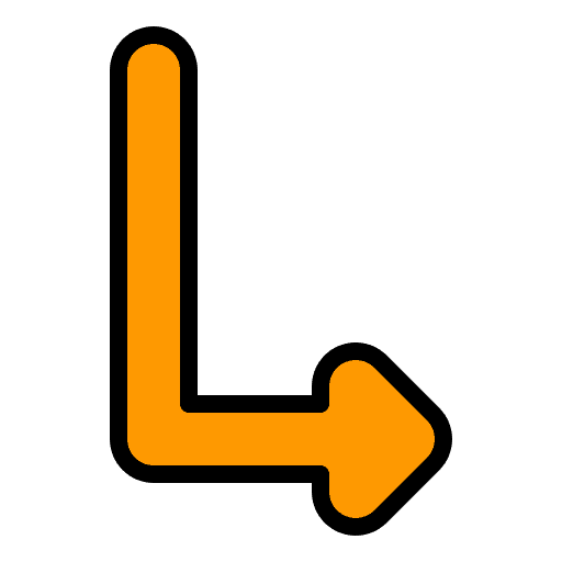 Down right arrow turn right directional arrows icon Down right arrow turn right directional arrows icon