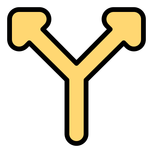 T junction junction all directions infographic icon