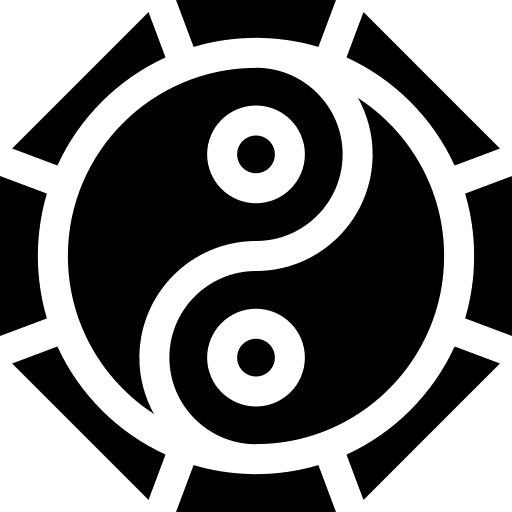 Ying yang philosophy unity wellness icon