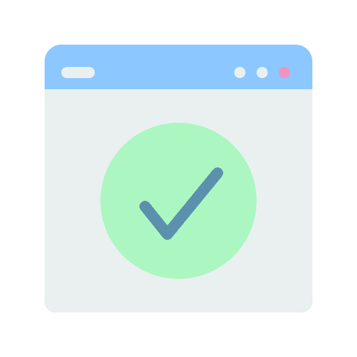 Cheked browser web page website icon