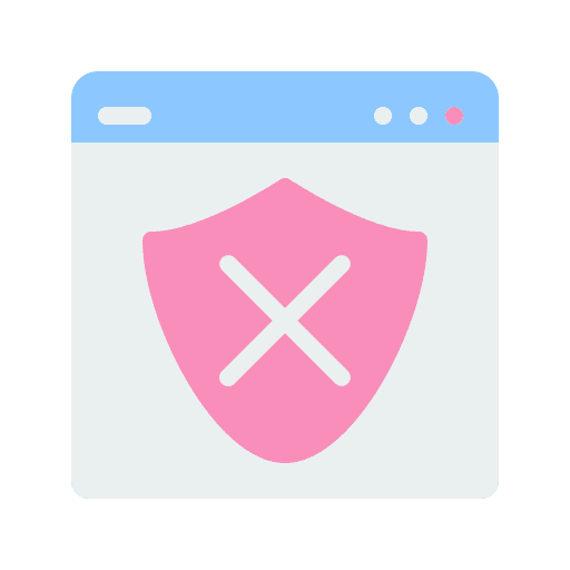 Unsecure seo and web security web page icon
