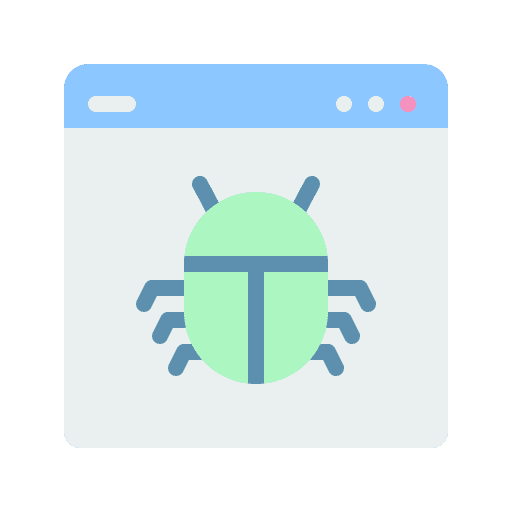 Bug seo and web crash virus icon Bug seo and web crash virus icon