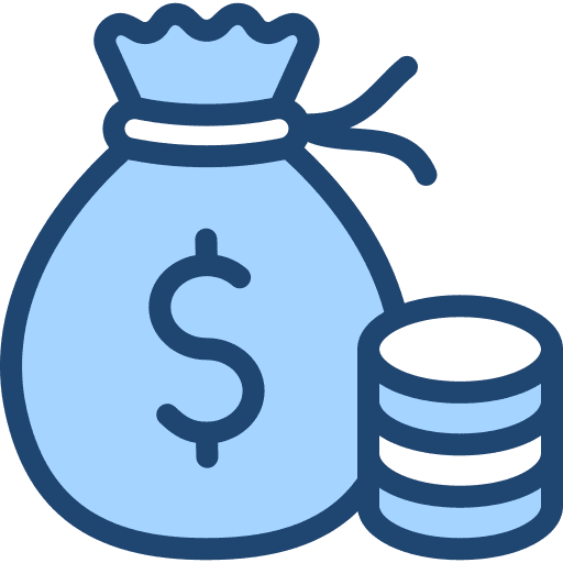 Budget business and finance rich money bag icon Budget business and finance rich money bag icon