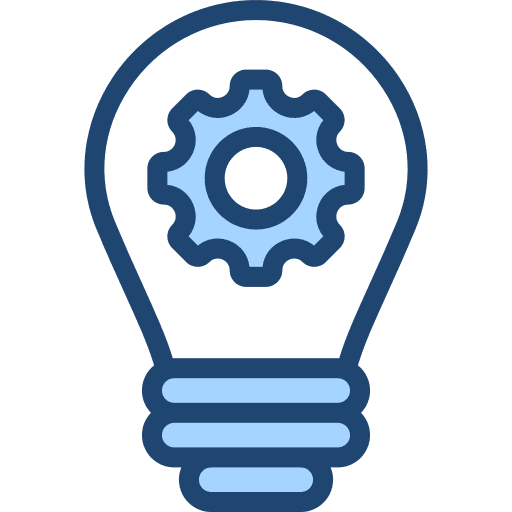 Idea project management cogwheel creative icon Idea project management cogwheel creative icon
