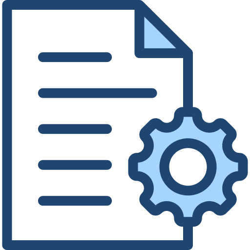 Project management paper cogwheel project management icon