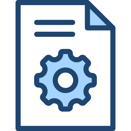 Project management settings file gear icon Project management settings file gear icon