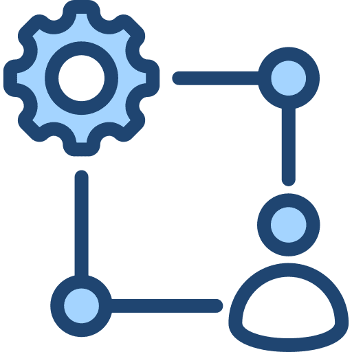Relationship network gear arrows icon Relationship network gear arrows icon