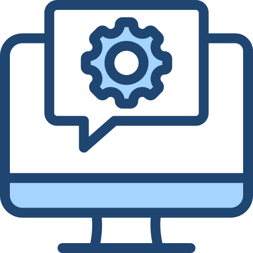 Chat screen monitor management icon Chat screen monitor management icon
