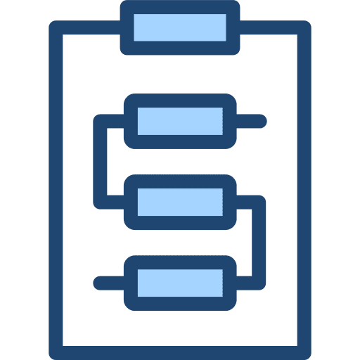Planning files and folders process flow icon Planning files and folders process flow icon