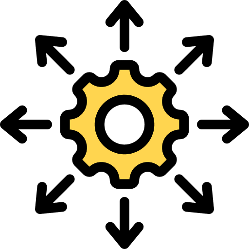 Network gear distribution way icon Network gear distribution way icon