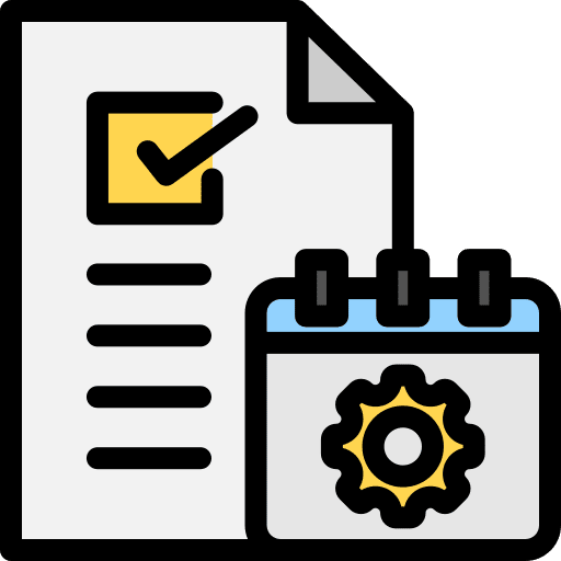 Schedule gear task list calendar icon Schedule gear task list calendar icon