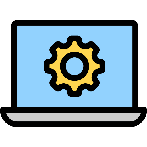 Laptop gear laptop setting icon Laptop gear laptop setting icon
