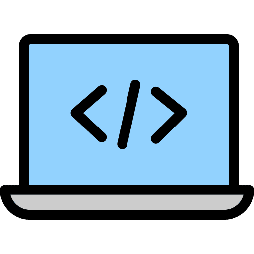 Laptop seo and web web development coding icon Laptop seo and web web development coding icon