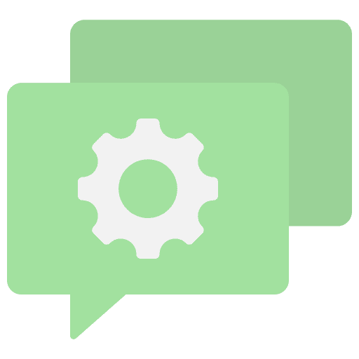 Conversation cogwheel chat it support icon