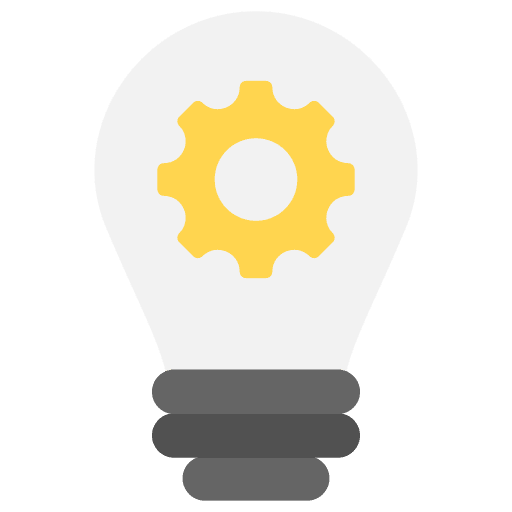 Idea innovation idea gear icon Idea innovation idea gear icon