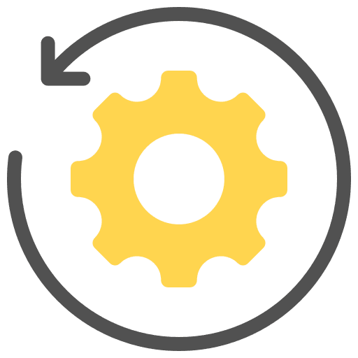 Return gear return of investment arrow icon Return gear return of investment arrow icon