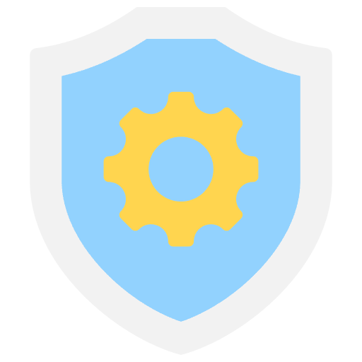 Shield gear cog settings icon