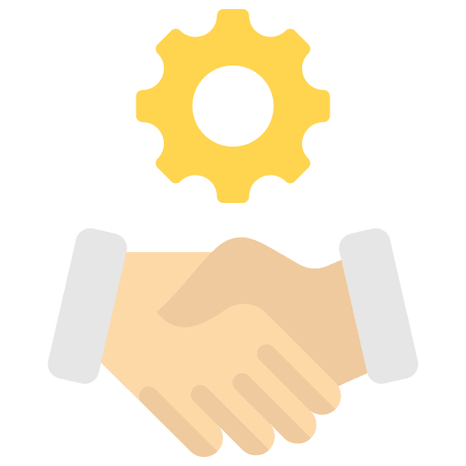 Agreement gear management handshake icon Agreement gear management handshake icon