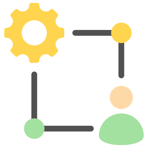 Relationship stakeholder process management icon Relationship stakeholder process management icon